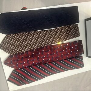 Mens Silk ties by Gucci horsebit & equestrian collection & Ferragamo & Armani